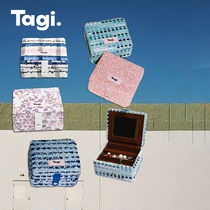 Tagi jewelry box double layer with mirror portable travel cute ring earrings necklace jewelry storage box gift