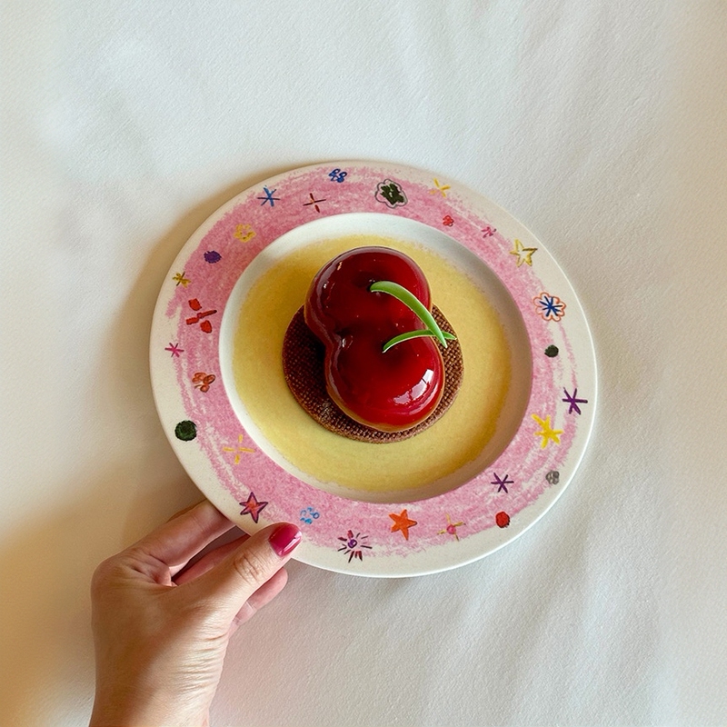 Softserve Soft Supply X Xin'An "Crayon Star" Bamboo Fiber Cake High-End Children's Dinner Plate