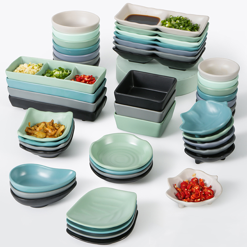 Dense Amines Cutlery Fire Pot Shop Taste Sauces Dip Dining Room Double Gaggers Sauces Plastic Small Sauces Commercial Snack Dishes
