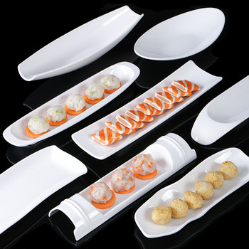 Melamine white hot pot tableware commercial shrimp slip strips