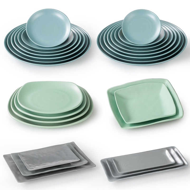 Melamine tableware restaurant dining room hot pot plate plate imitation porcelain dinner plate plastic plate barbecue plate commercial