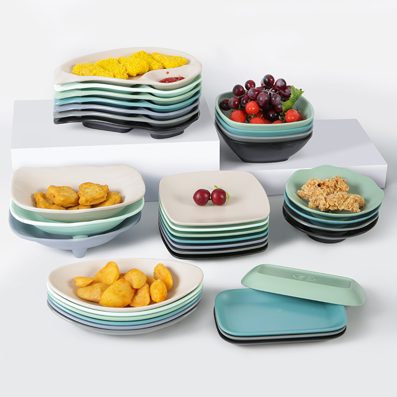 Nordic tableware melamine ktv bar snack plate cold dish plate creative commercial french fries dish fried plastic plate