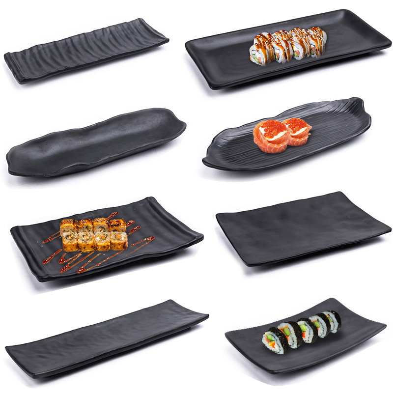 Melamine Barbecue shop Long square plate Dinner Plate Business Dining Room Day Style Cutlery Fire Pot Shop Plastic Plate Creative Dish