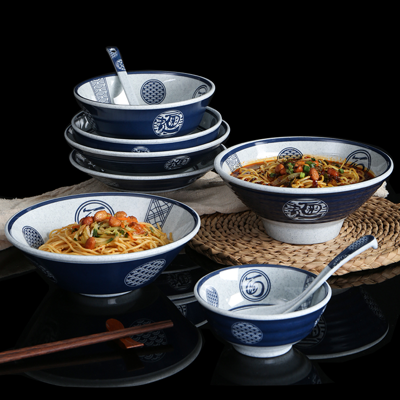 Dense Amine Chinese Noodle Bowl China Wind Soup Bowl Linen Hot Bowl Hodgepotch Noodles Retro Plastic Noodle Noodle Noodle Gallery Special Soup Noodle Bowl
