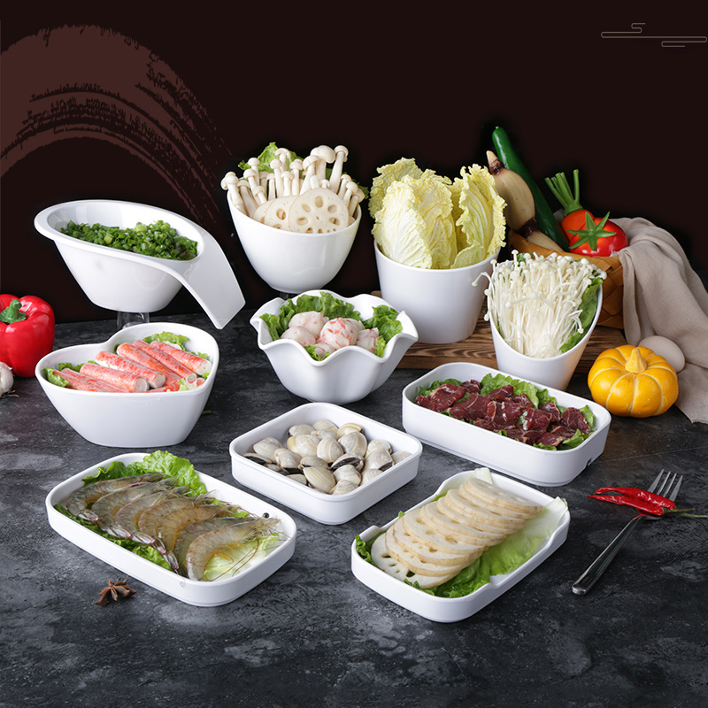 Dense Amine Fire Pan Shop White Cutlery Pan Seeds Roast Plate Commercial Dinner Plate Equipped Vegetable Dish with Vegetable Dish