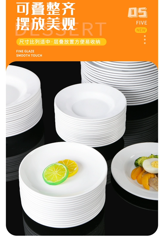 khay nhựa tròn tấm tự chọn món ăn melamine tấm phẳng đĩa platter tấm xương thương mại Melamine tableware trắng