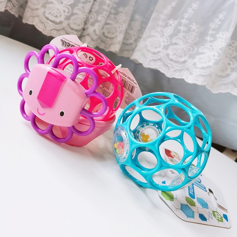 Baby soft ball Infant sensory integration training toy Baby can bite the hole ball Hand grab the rattle ball Soft rubber ball