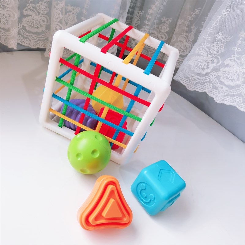 Magic Square Ceserle Infant Puzzle Rainbow Color Shape Cognition Hand Fine Training Baby Hand Grip Toys-Taobao