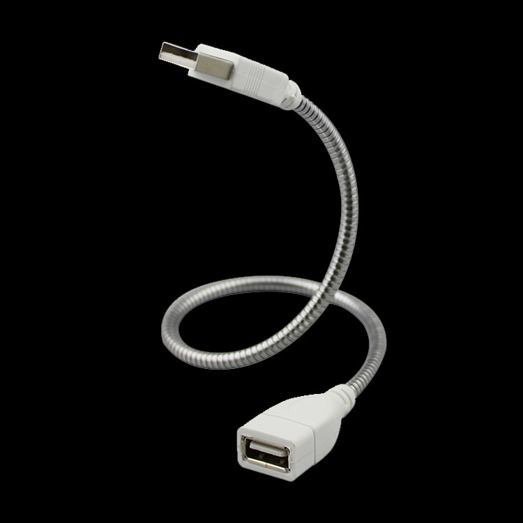 USB extension cable metal snake-shaped hose hard display with USB night light can stand upright male and female