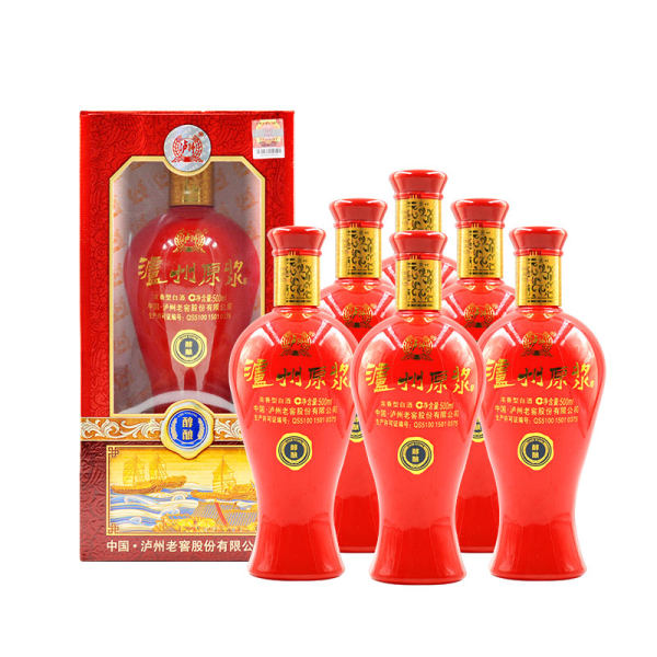 泸州老窖出品 泸州原浆酒 醇酿 52度浓香型白酒 500ml*6瓶整箱 天猫优惠券折后￥288包邮（￥408-120）
