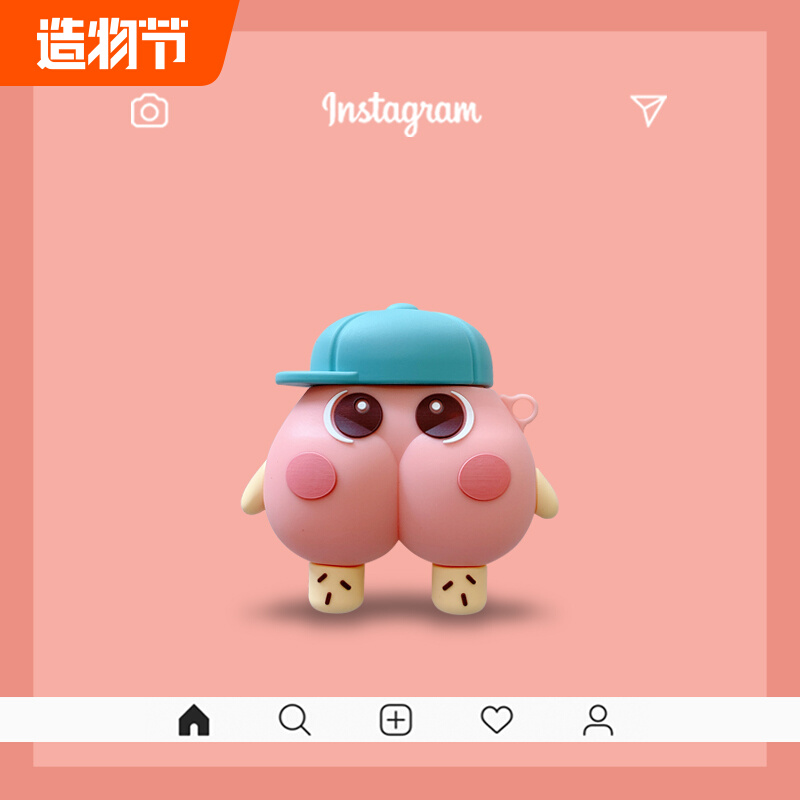 ins cute ass suitable for AirPods1 2 protective sleeve Pro3 Apple Bluetooth headset second generation silicone soft shell