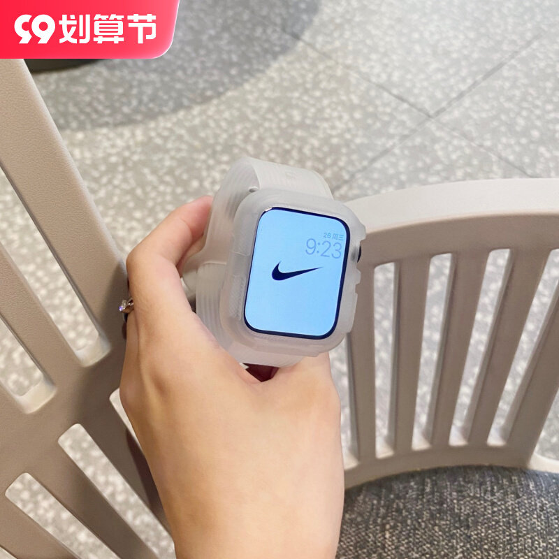 Transparent sports strap suitable for iwatch7 apple watch applewatch6543 generation se silicone men and women tide