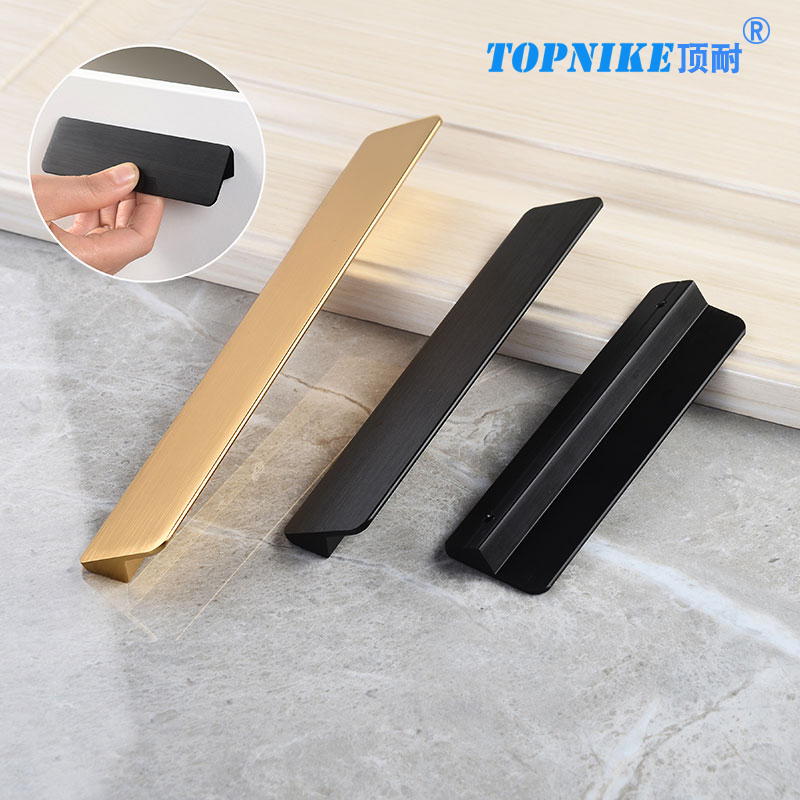 Top-resistant overall cabinet door handle kitchen?Car Drawer Wardrobe TV Cabinet Shoes Cabinet Invisible Handle Modern Gold Black