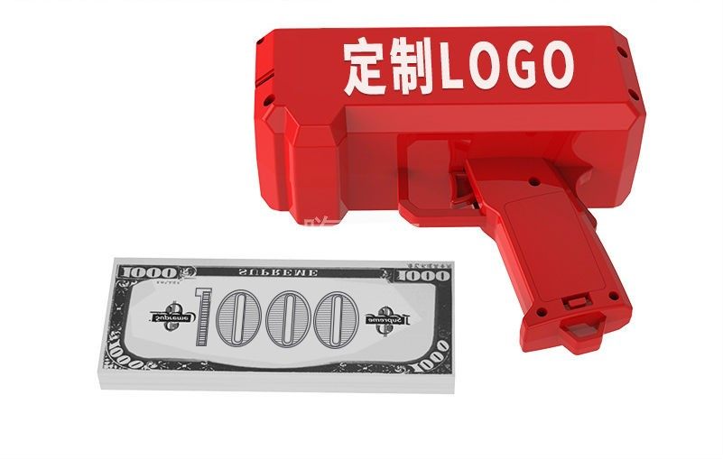 US Dollar Spitting Gun Bar Atmosphere Props Spitting Money US Dollar Gun Stage Interactive Red Spitting Gun Can Print LOGO