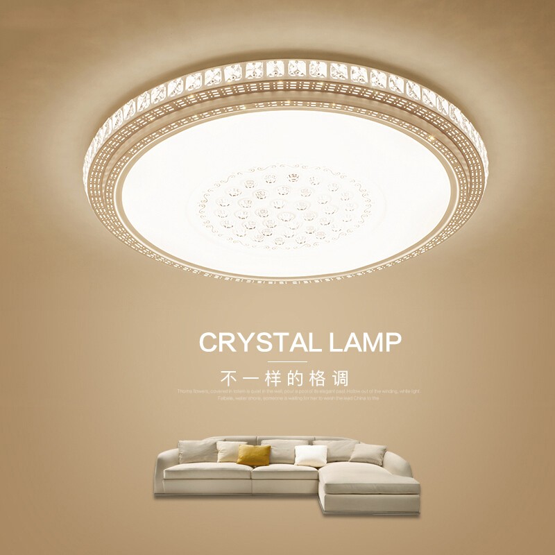 Living room lamp 2022 new living-room lamp minimalist modern suction top light round rural water crystal lamp extravagant upscale ultra bright