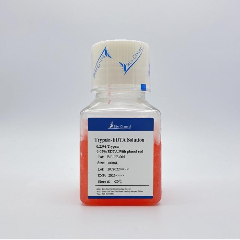 BC-CE-005 胰酶-EDTA消化液(0.25%胰酶, 含酚红) 500ML 森贝伽