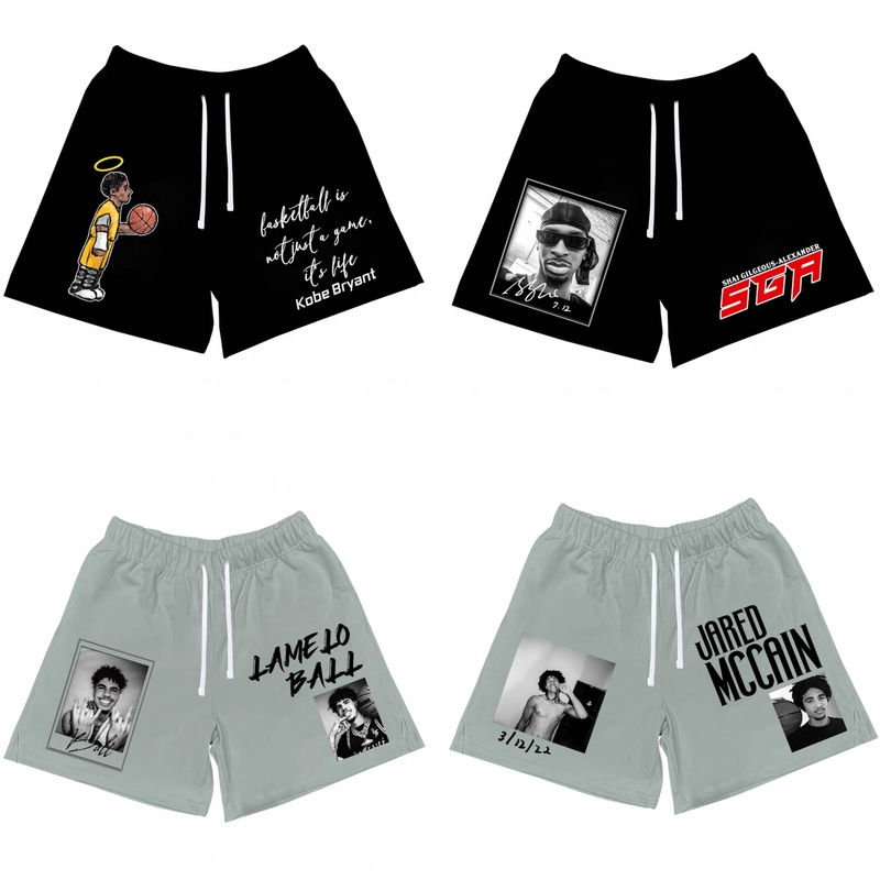 Kobe Alexander Mclean Basketball Shorts American-Style Heat-Pressed Printed Training Clothes Loose Sports Quarter Pants for Men Kobe Alexander Mclean Basketball Shorts American-Style Heat-Pressed Printed Training Clothes Loose Sports Quarter Pants for Men