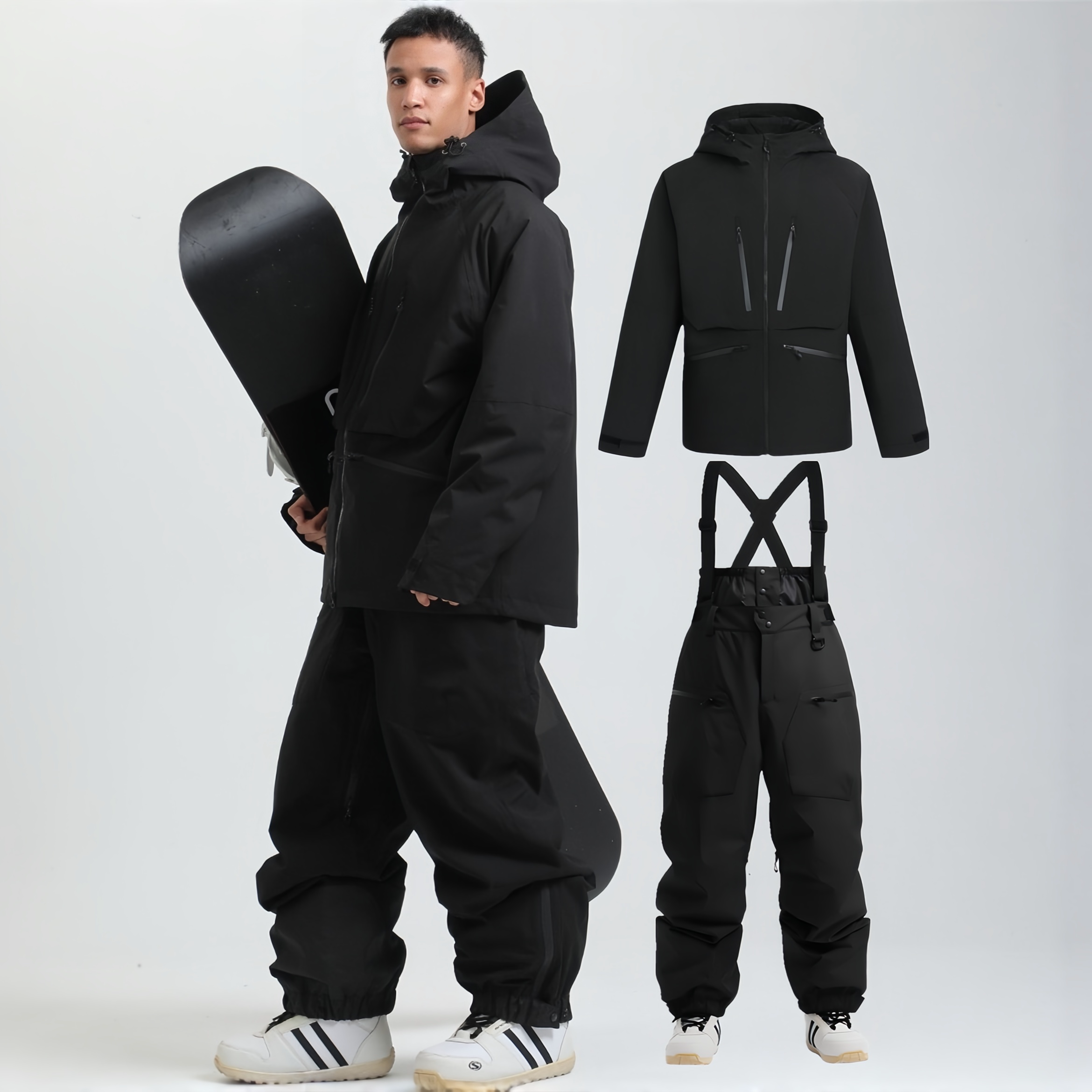лыжный костюм gsousnow split sling для мужчин и женщин, утолщенные топы и брюки, ветрозащитный и водонепроницаемый зимний костюм-двойка