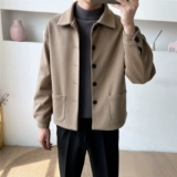 Черное шерстяное пальто, трендовая короткая куртка