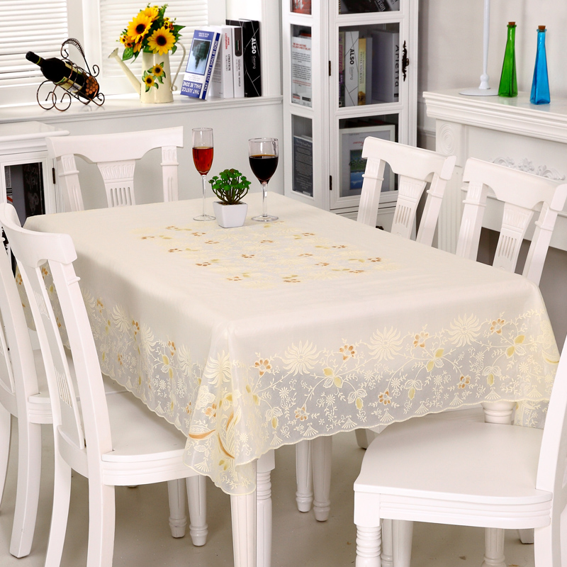 PVC table cloth Water-proof oil-proof anti-hot leave-in Nordic tablecloth lace net red rectangular coffee table table mat household