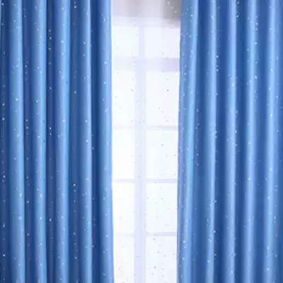 CL]Zhuyue Pavilion pastoral floating curtains Heat insulation shading cloth Living room bedroom custom shading finished curtain cloth stars