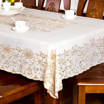 European-style dining table cloth water-proof oil-proof anti-scalding leave-in plastic PVC book tablecloth coffee table table mat net red ins rectangle