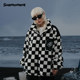 Suamoment scratch checkerboard imitation sherpa jacket ເຄື່ອງນຸ່ງຫົ່ມລະດູຫນາວຂອງຜູ້ຊາຍບວກກັບ velvet ຄູ່ເສື້ອ shearling ບາດເຈັບແລະ