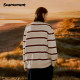 suamoment scratch 1731 color striped jacquard sweater men's autumn versatile knitted pullover tops trendy couple tops