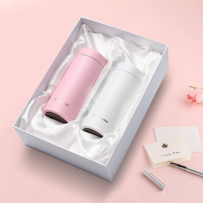 Mini thermos portable couple water cup A pair of creative cups Gift box set cup personality trend couple models