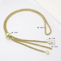 Маленькая цепочка-фонарь с золотым шариком и пряжкой S-светлое золото (120 см). Подходит для сумок с отверстиями.