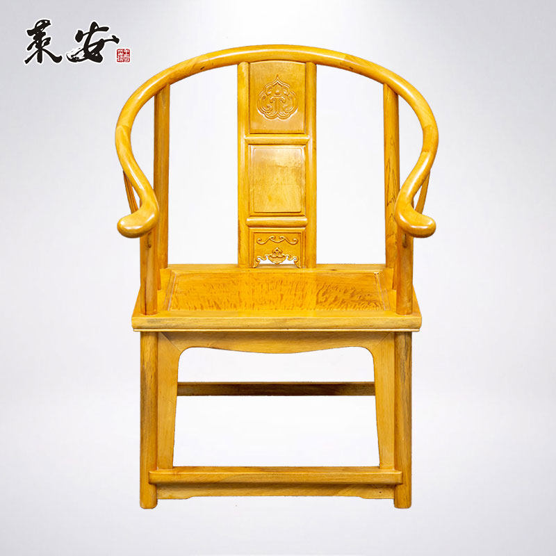 Red Wood Furniture Gold Silk Nanwood Single Large Leafs Nan Circle Chair Solid Wood Chair New Chinese Imitation Antique Deco Chair Official Hat Chair-Taobao