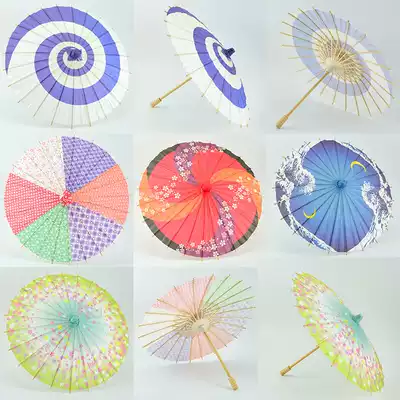 Color oil paper umbrella Classical non-rainproof and windproof Japanese umbrella Decorative small paper umbrella Kindergarten small photography props umbrella