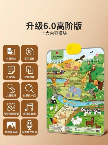 Познавательный цифровой флип-чарт, обучающая игрушка для раннего возраста, со звуком, раннее развитие, обучение