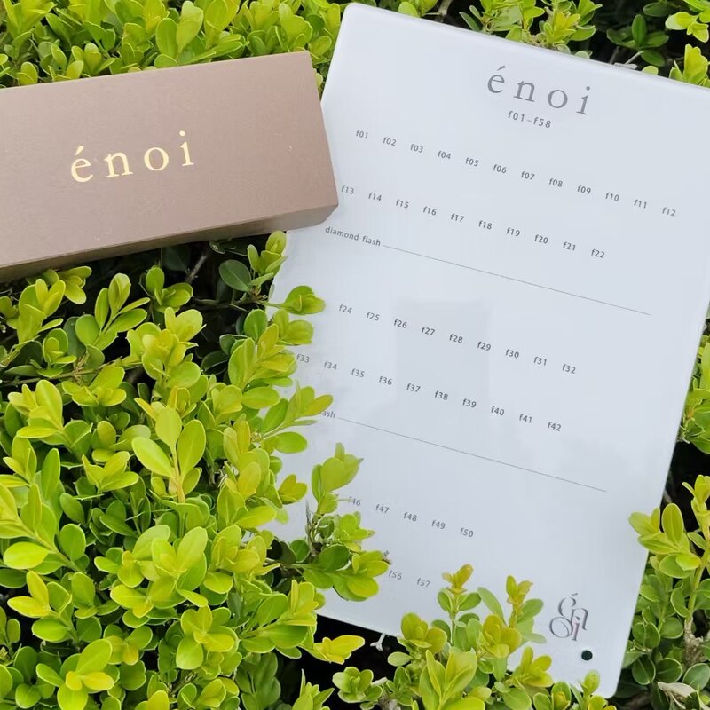 Japan Enoi Crushed Diamond Glue Acrylic Material Color Card Board, Complete Set of 58 Colors, Blank White Board
