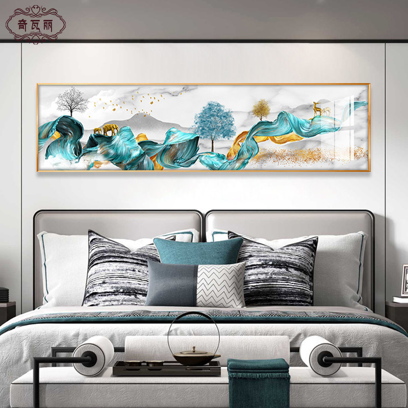 Deer Bedroom Bedside Painting Hair Treasure Master Bedroom Decoration Painting Modern Brief Living Room Hanging Painting Sofa Mural Crystal Porcelain Painting Cozy