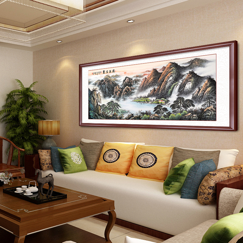 Living Room Decoration Painting Large Size Poly-Treasure Basin Landscape Painting Fresco Sofa Background Wall Bill of Painting Office Hang Painting Country Painting