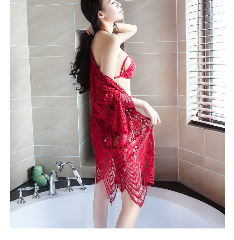 Tình yêu quần áo ren sexy đồ ngủ phù hợp với người lớn trong suốt đồng phục dài tay đồ ngủ váy ba điểm sexy áo ngủ áo choàng nam nữ