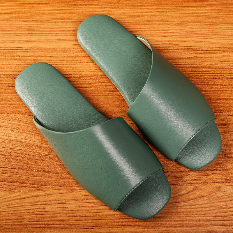 Sheepskin summer slippers Korean couple summer solid color beef tendon bottom sandals home floor handmade leather slippers women