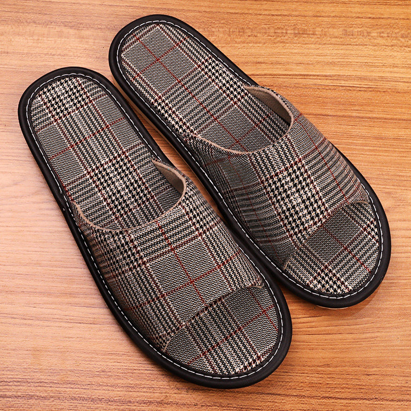 Slippers Women's Home Interior Non-slip Domestic Seasons Home Floor Cotton Linen Soft Bottom Spring Summer Linen Slippers