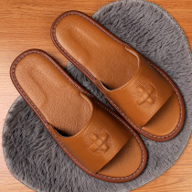 Japan-style Genuine Leather Home Male Toslippers Summer Waterproof Non-slip Soft Sole Silent and Silent Home Cool Slippers Women Indoor