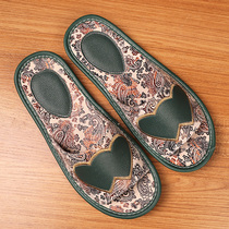 Eurostyle home indoor leather slippers print male and female home summer non-slip soft bottom cloth for home lovers cool slippers