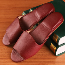 Head Layer Cow Leather Summer Style Slippers Genuine Leather Lovers Home Leather Slippers Female Non-slip Bull Fascia Bottom Floor Slipper Men