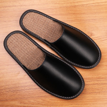 Slippers Womens Home Indoor Anti-Slip Home All Season Home Floor Soft Bottom Spring Summer Linen Bull Fascia Bottom Slippers