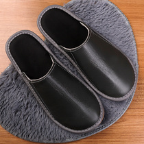Genuine leather home slippers spring autumn and winter home indoor slippers for male and female lovers thick bottom non-slip Baotou full cow leather slippers