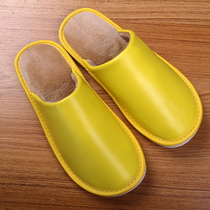 Winter Korean version lovers cotton slippers at-home indoor floor non-slip soft bottom warm and comfortable pure color bag scalp slippers