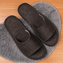 Summer Home Indoor Non-slip Soft Bottom Couple Section Linen Fabric All Season Mute Cotton Linen Pure Color Cloth Sandals Women