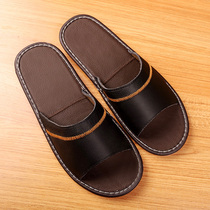 Day Style Spring Autumn Summer Home Leather Slippers Women Indoor Couple Home Floor Mens Summer Home Bull Leather Bottom Slippers