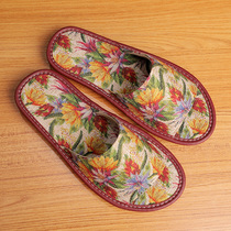 Summer Cloth Art Home Home Cool Slippers Indoor Couple Spring Autumn Non-slip Men And Women Muted Breathable Onboarding Cloth Slippers