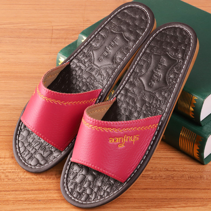 2019 New Products All Season Slippers Female minimalist Home Indoor Soft Bottom Non-slip Lovers Man 1-shaped opening pu slippers