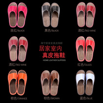 Haining sheepskin Summer Lovers slippers non-slip wear-resistant leather slippers indoor home summer slippers for men and women can wear